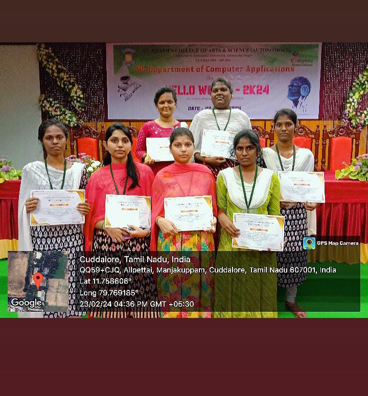 STUDENTS OF III B.C.A., WON IN VARIOUS COMPETITIONS