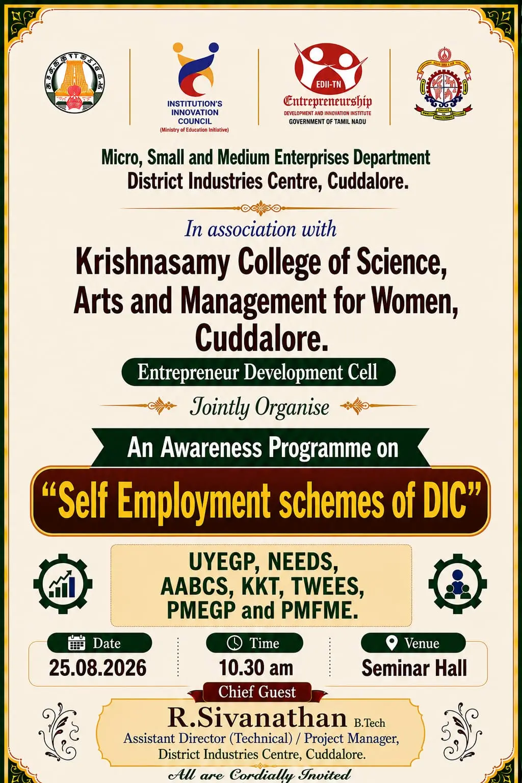 Self Employment Schemes of DIC - An Awareness Programme