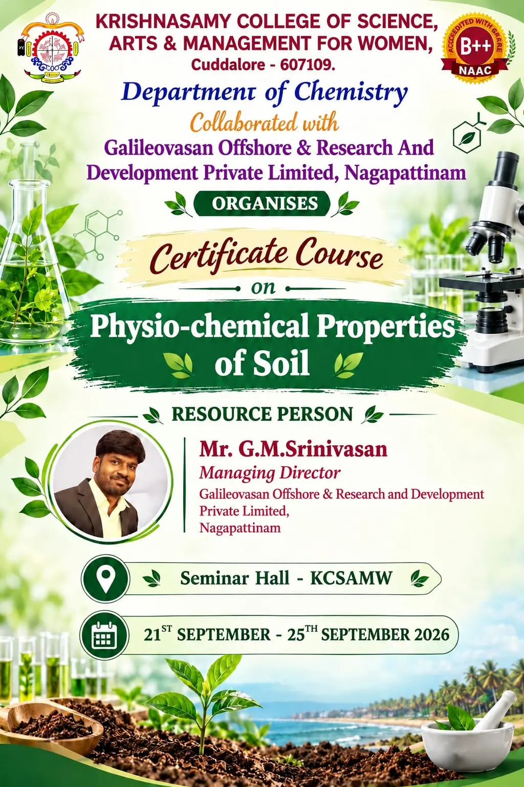 Certificate Course on Physio - Chemical Properties of Soil