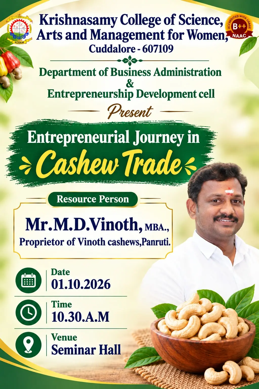 An Entrepreneurial Journey in Cashew Trade